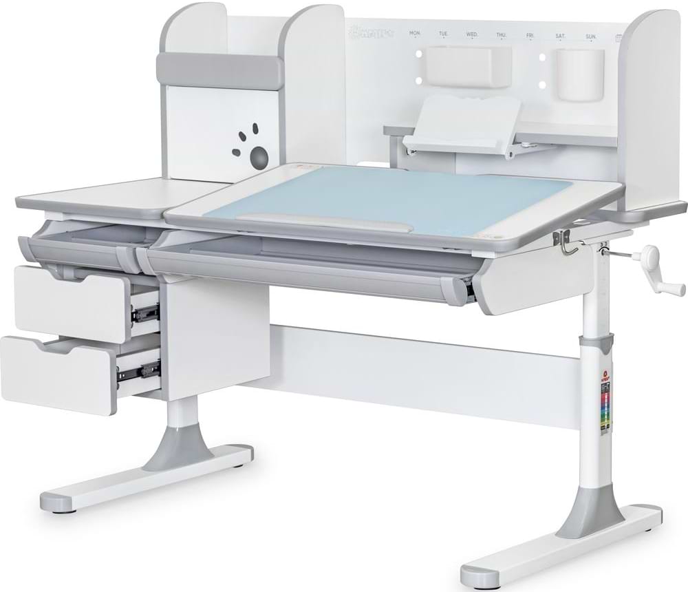 Парта школьная Mealux Hamilton Multicolor G (BD-680 W/G MC+G с полкой)